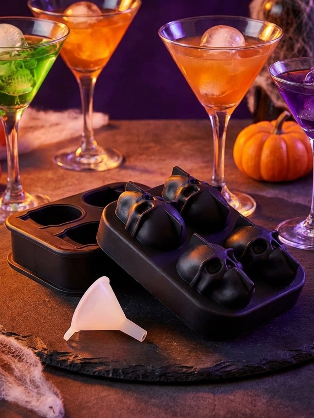 Universal Standard Black Skull Ice Cube Mold with Funnel